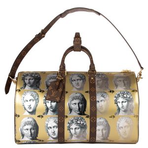 Louis Vuitton Gold Fornasetti Printed Calf Leather And Brown