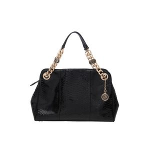 Celine Leopard Print Ponyskin Black Nappa Leather Clutch Handbag Side Lock