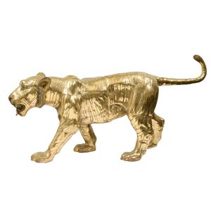 A Life-Size Brass-Plated bronze figure of a tiger, third…