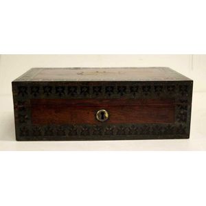 Regency Ebony Inlaid Rosewood Jewellery Box with Brass Handle - Boxes ...