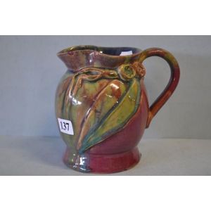 Australia pottery gum leaf jug signed Pamela, hand made 1934,…