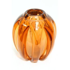 A Schneider peach glass vase, etched to side, height 19 cm,&hellip;