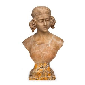 A Large 19th Century - 27 inch Terracotta Bust of a Woman 