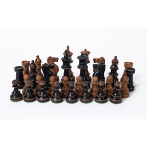 An antique set of chess pieces in the Staunton style, turned…