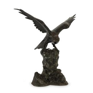 Meiji Period Japanese Bronze Eagle Sculpture - Bronze - Oriental