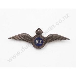 White metal and enamel New Zealand Canterbury Flying School…