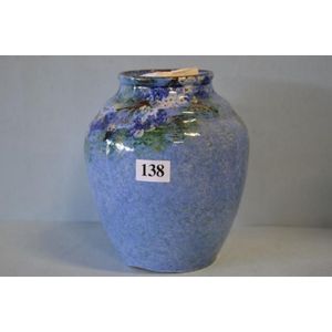 Newtone pottery vase, hand painted and signed to base D. Merton