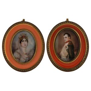 Napoleon Bonaparte and the Empress Josephine antique French…