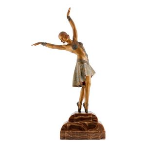 Demetre Chiparus (1886 - 1947), 'Vedette', cold painted bronze…