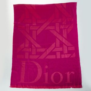 Vintage Christian Dior Pure Silk Crimson and Navy Monogram 
