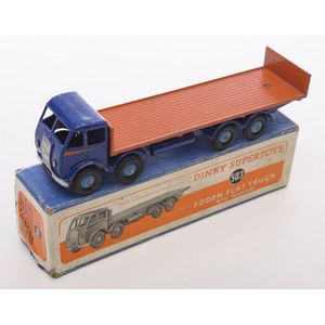 A boxed Dinky Supertoys rare 503 Foden flat truck with…