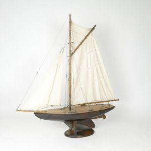 A good 19th century English pond yacht, gaff rigged sloop with…