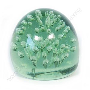 A Victorian green glass 'dump' paperweight, included with…