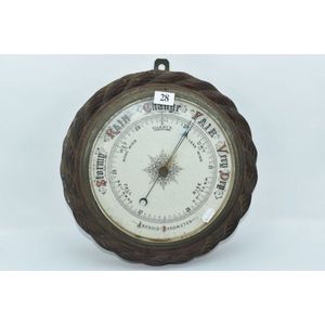 Victorian enamel faced android barometer with Ellerys…