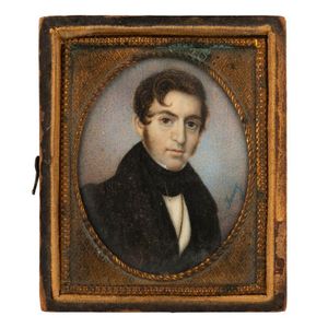 Fanny Jacquier (b.1845), portrait of a gent, painted on ivory ...