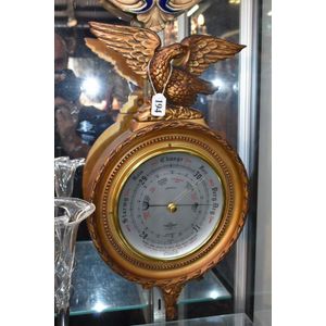English 'Smiths' android barometer in gilt frame decorated with…