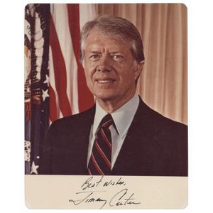 Jimmy Carter - 39th President of USA: autograph on large colour…