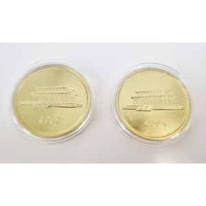 Two china 400 Yuan gold coins, 1979, .917 gold. (2) 26 mm, each…