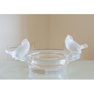 Frosted Twin Bird Bowl - French - Glass
