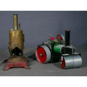 Two various live steam engines. Scorpian vertical brass boiler…