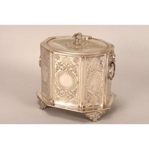 Good Late 19th Century Footed Biscuit Box, In Silver Plate,… - Boxes 