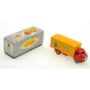 Vintage Dinky Toys models of British Bedford trucks and vans