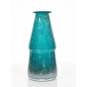 Flavio Poli (Italian, 1900-1984). Pulegoso vase turquoise glass,…