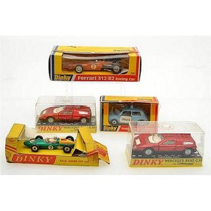Dinky models, including two 224 Mercedes Benz C.III; 243 B.R.M…