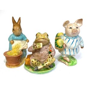 Three Beswick Beatrix Potter figures, Mr Jeremy Fisher, Cecile…