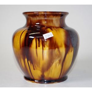 McHugh Australian drip glaze pottery vase in brown and yellow ...