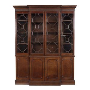 A George III mahogany four door breakfront bookcase, 243 cm&hellip;