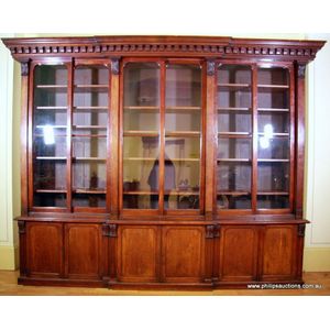 An impressive Victorian mahogany library book-case, 1860s/70s,&hellip;