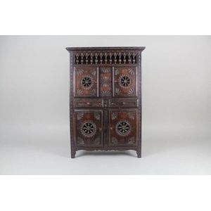 Antique French Brittany miniature armoire, with four doors and…