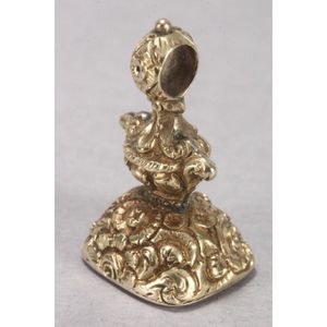 Victorian gold fob seal, with foliate decorated mounts, set&hellip;