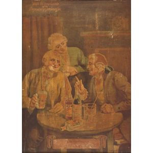 Two framed point of sale bar advertising posters. 'King George…