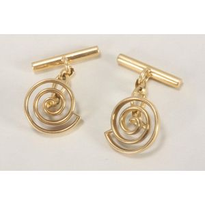 Louis Vuitton Double-Sided Swirl Cufflinks in 18K Yellow Gold