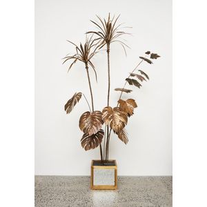 Maison Jansen, France, Yucca tree, c. 1970, brass and gilded…