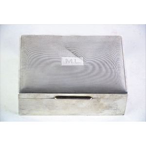 Small sterling silver cigarette box Birmingham c1957, height 5…