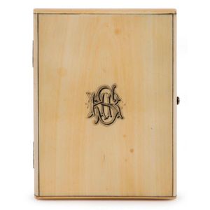 A fine ivory card case with engraved monogram H.S.R., interior…