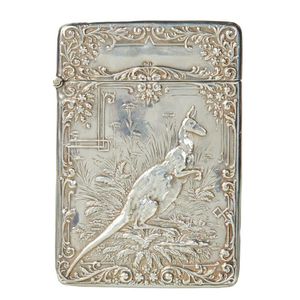 An Edwardian sterling silver card case, embossed decoration of…