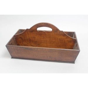 Antique English wooden cutlery tray, 22 cm high, 40 cm long, 25…