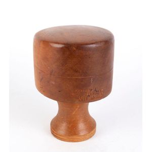 An antique hat block, huon pine, made for Godfrey Department…