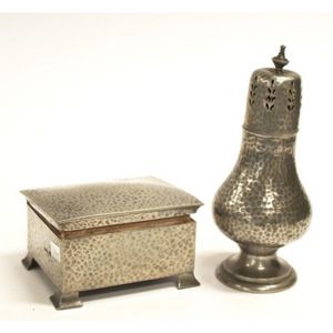 Two Vintage 'Unity' beaten pewter pieces including cigarette…