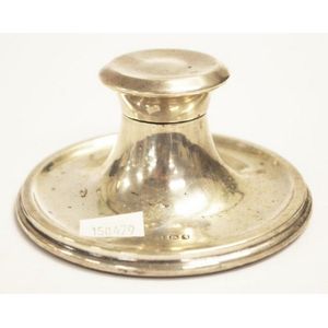 George V Sterling silver inkwell hallmarked Birmingham 1920,…
