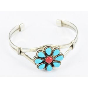 Delicately Detailed Sterling Silver with Black and Cream Enamel Overlay  Bracelet