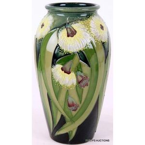 A limited edition Moorcroft 'Tasmanian blue Gum' pattern vase ...