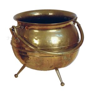 A Victorian brass 'whaling pot' coal scuttle with swing handle…