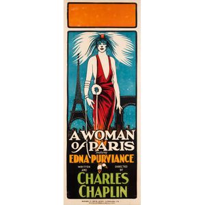 Movie Poster A Woman of Paris 1923 colour linocut with…
