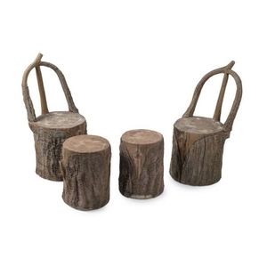 Set of four garden seats, sculptured concrete in the form of…