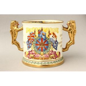 Paragon twin handled Edward VIII Coronation cup, of cylindrical…